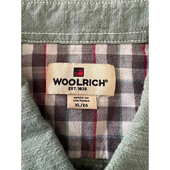 Woolrich Men’s XL Short Sleeve Button Down Shirt Green Casual Workwear - Picture 3 of 7